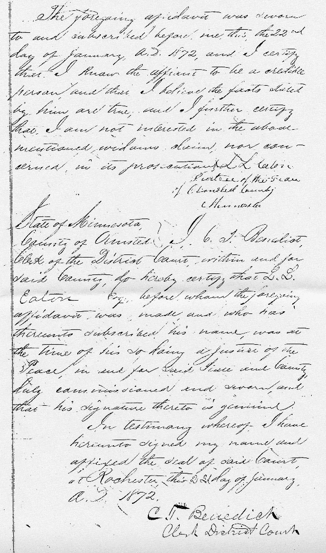 Elizabeth, widow of Townley Riggs, Widow's Pension, War of 1812 Pension, page 3