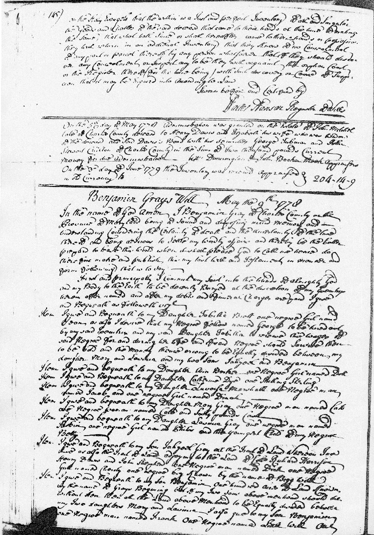 Alexander Hannah's Inventory of 05 May 1778, page 145