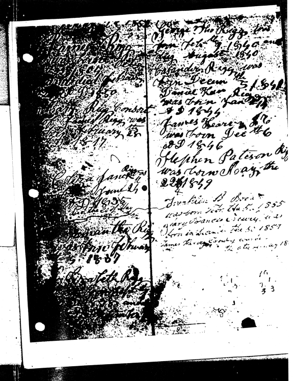 Charles Rigg Family Bible, page 5