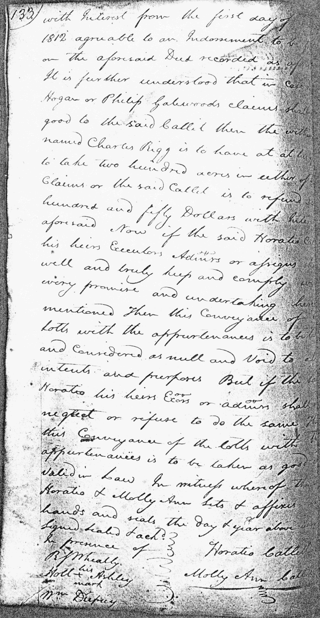 Land Sale: Catlett to Rigg - 19 Apr 1813, page 133