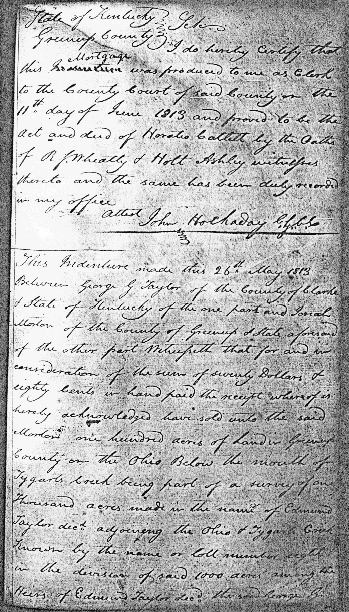 Land Sale: Catlett to Rigg - 19 Apr 1813, page 134