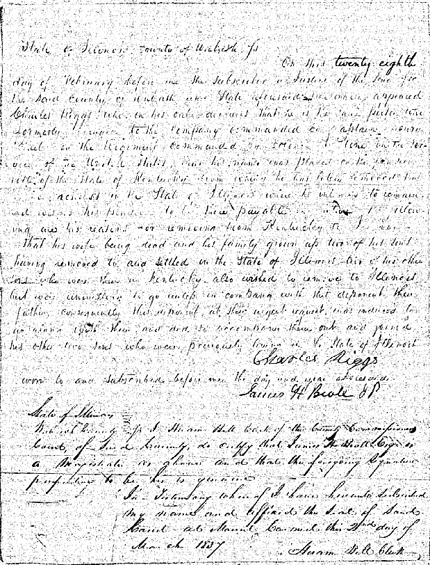 Letter requesting transfer of Charles Rigg's pension from Kentucky to Illinois